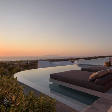 Patio, Nearby landmark, Day, Natural landscape, Summer, View (from property/room), Balcony/Terrace, Seating area, On site, Pool view, Sea view, Swimming pool, Seasons, Time of day, Location, Sunrise, sunbed