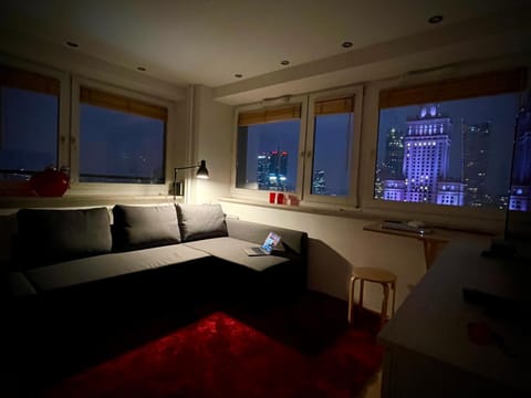 Living room, Seating area, City view, Street view