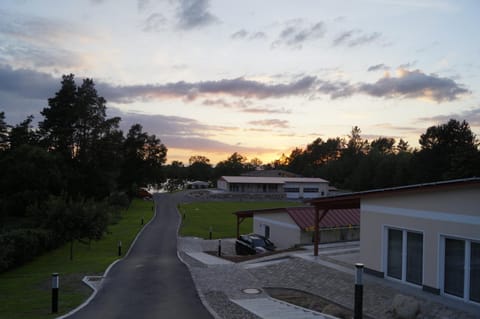 Property building, Facade/entrance, Lake view, Sunset