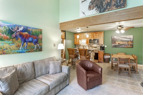 Kitchen or kitchenette, Living room, Dining area