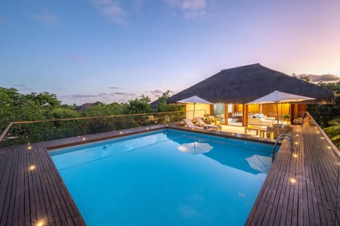 Pool view, Swimming pool, Sunset, sunbed