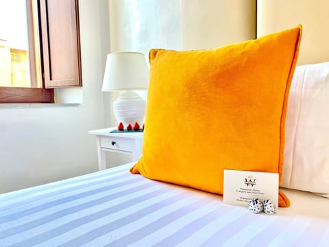 Bed, Bedroom, Inner courtyard view