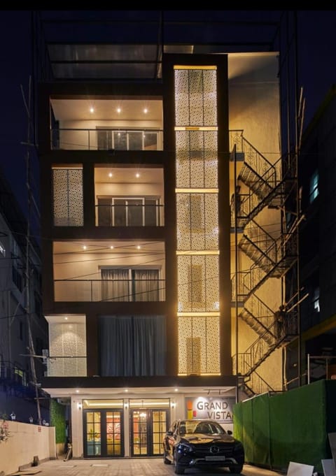 Property building, Night, Parking