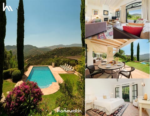Day, Natural landscape, View (from property/room), Balcony/Terrace, Living room, Lounge or bar, Seating area, Dining area, Bedroom, Mountain view, Pool view, Swimming pool, sunbed