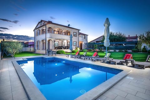 Property building, Swimming pool, Sunset