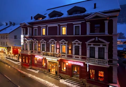 Property building, Facade/entrance, Night, Winter, City view, Location