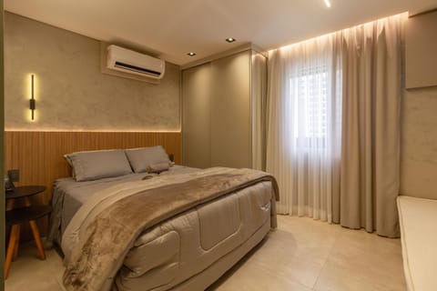 Bed, Bedroom, towels, wardrobe, air conditioner