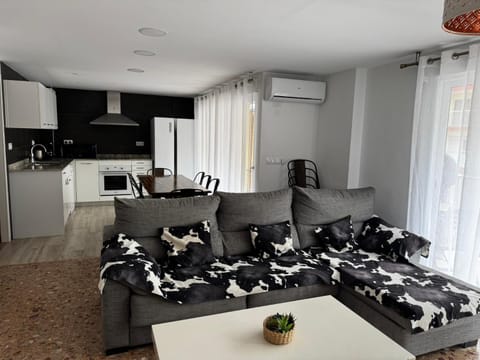 Living room, kitchen