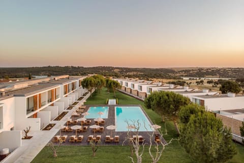 Property building, Bird's eye view, Swimming pool, Sunset