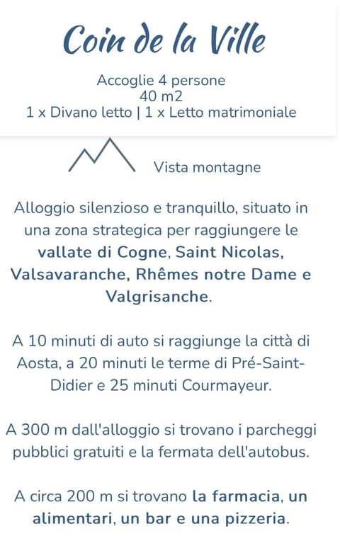 Coin de la ville Apartment in Aosta Valley, Italy