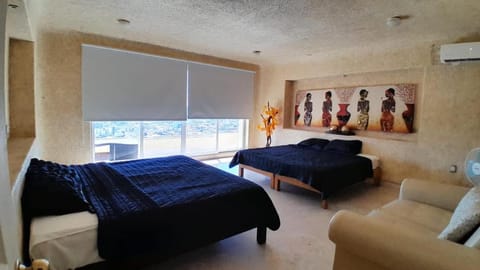 Bed, air conditioner