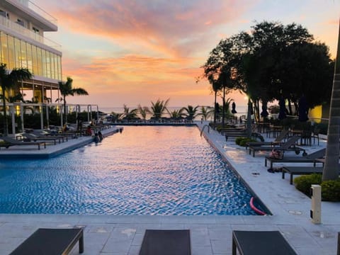 Swimming pool, Sunset
