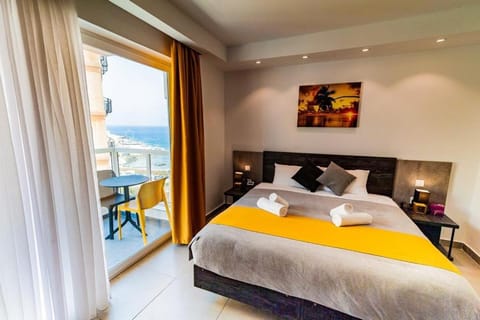 Bed, Bedroom, Sea view