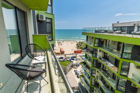 View (from property/room), Balcony/Terrace, Balcony/Terrace, Seating area, Beach, Sea view