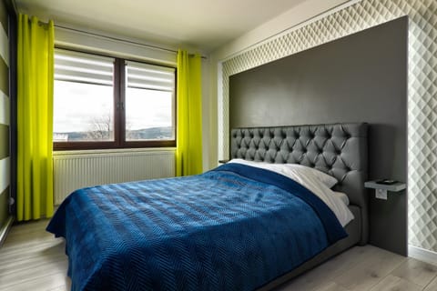 Bed, TV and multimedia, Bedroom, Mountain view, furniture, wardrobe