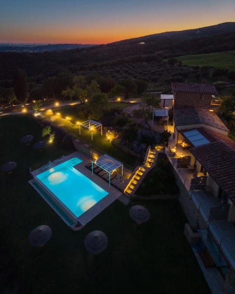 Property building, Night, Bird's eye view, Sunset