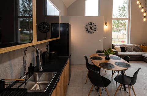 Kitchen or kitchenette, Living room, Dining area