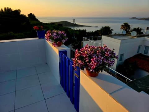 Natural landscape, View (from property/room), Balcony/Terrace, Sea view, Sunset