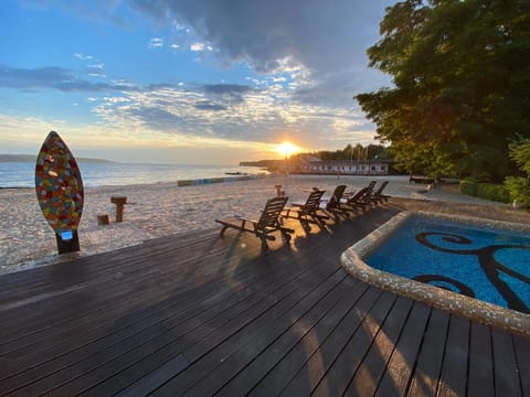 Beach, Swimming pool, Sunset