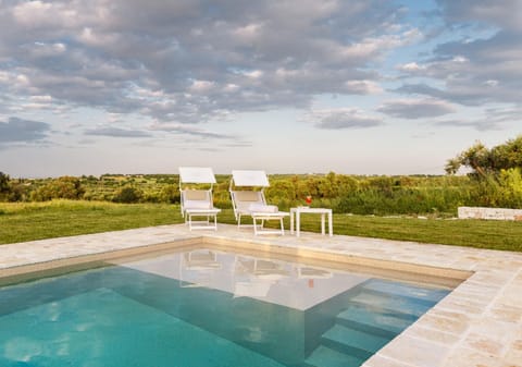 Natural landscape, Garden, Garden view, Pool view, Swimming pool, sunbed