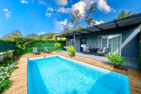 Patio, Spring, Day, Garden, Garden view, Swimming pool, sunbed