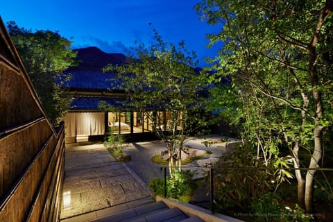 Property building, Night, Garden view