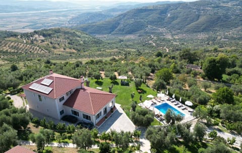 Property building, Nearby landmark, Spring, Day, Natural landscape, Bird's eye view, Mountain view, Pool view, Swimming pool