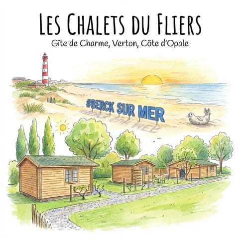 Verton, Gîte Les chalets du Fliers Meublés de tourisme classés 2 étoiles plage de BERCK SUR MER Chalet in Hauts-de-France