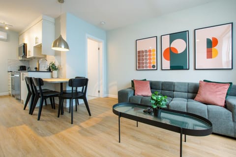 Living room, kitchen