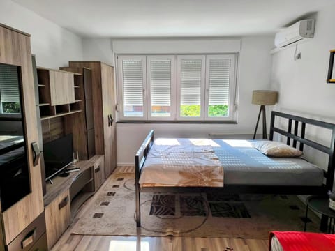 Bed, TV and multimedia, Living room, wardrobe, air conditioner