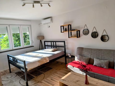 Bed, Living room, Photo of the whole room, Seating area, Bedroom