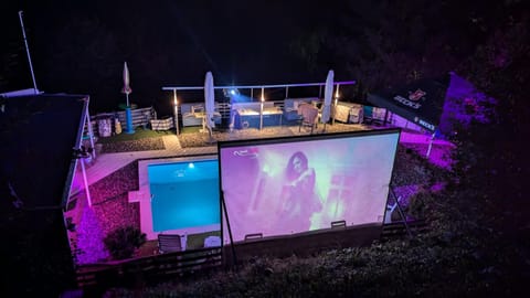Night, Pool view, Swimming pool