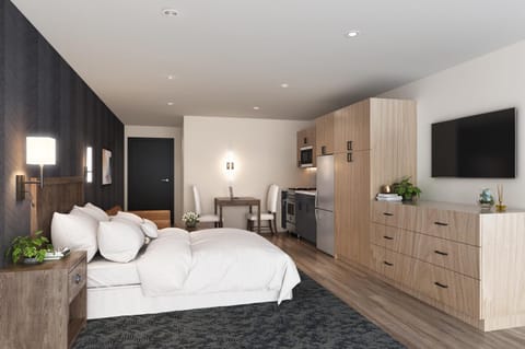 Bed, TV and multimedia, Kitchen or kitchenette, Seating area, minibar