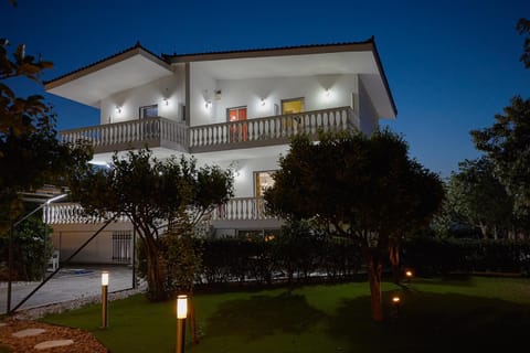 Property building, Patio, Night, Garden