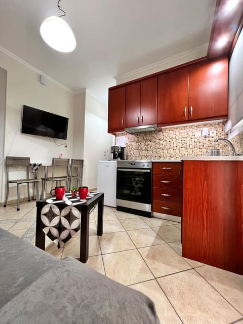 Living room, kitchen