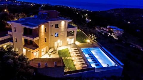 Property building, Night, Natural landscape, Pool view