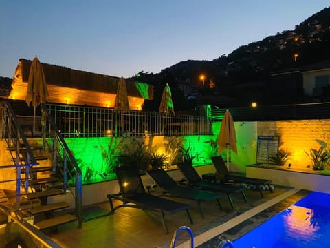 Night, Pool view, sunbed