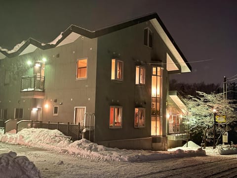 Property building, Night, Winter