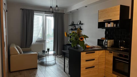 Kitchen or kitchenette, Living room, Seating area, Dining area, pet friendly, stove