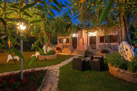 Property building, Night, Garden, Garden view