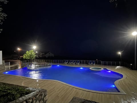 Night, Pool view, Swimming pool