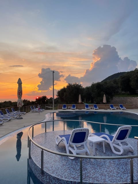 Swimming pool, Sunset