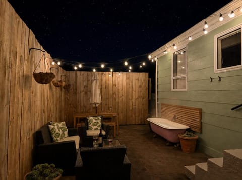 Patio, Night, Seating area, Open Air Bath