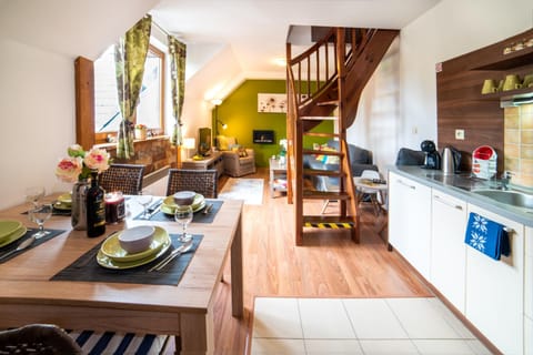 Kitchen or kitchenette, Living room, Dining area