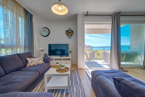 Living room, Seating area, Sea view