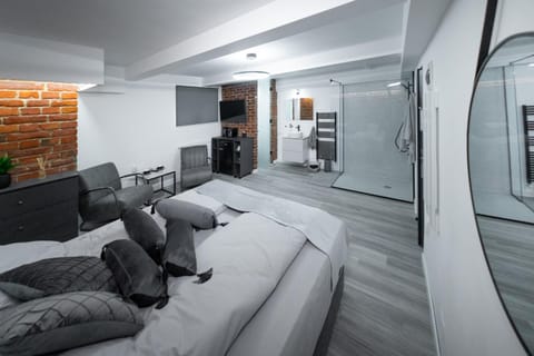 Shower, Bed, Bathroom, TV and multimedia, Coffee/tea facilities, Photo of the whole room, Seating area, Bedroom