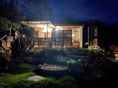 Property building, Night, Garden view