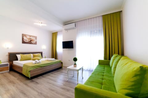 Bed, TV and multimedia, Living room, Photo of the whole room, Seating area, Evening entertainment, Bedroom, air conditioner