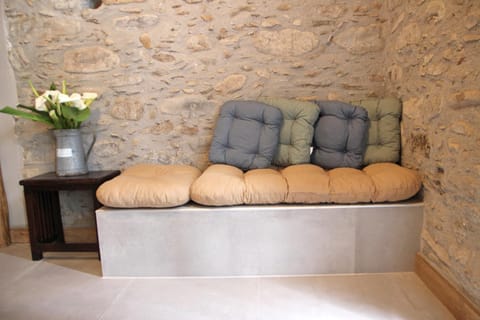 Bed, Seating area, Bedroom