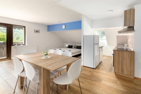 Bed, Kitchen or kitchenette, Dining area, Bedroom